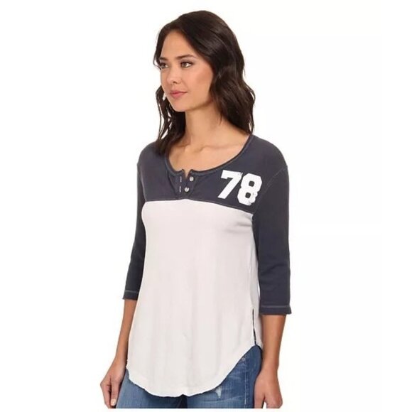 Free People Vintage Blue Jersey Top - Small, New with Tags - Picture 4 of 4